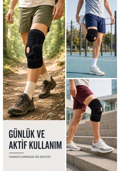 Patella Destekli Ligamentli Dizlik Ayarlanabilir Cırtlı Silikon Pedli Diz Desteği Diğer