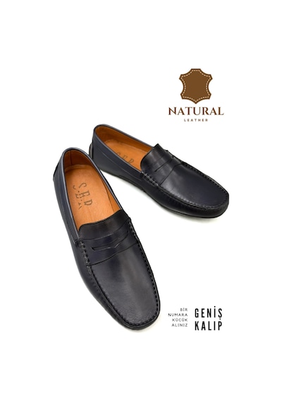 Sermoda Erkek Loafer - Hakiki Deri Rok Loafer Erkek Ayakkabı Lacivert