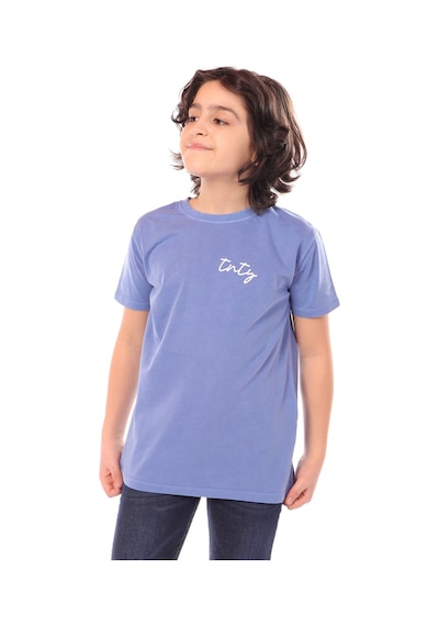 Toontoy Kids Toontoy Erkek Çocuk Tnty Baskılı Yaka Karyoka Tişört Mavi