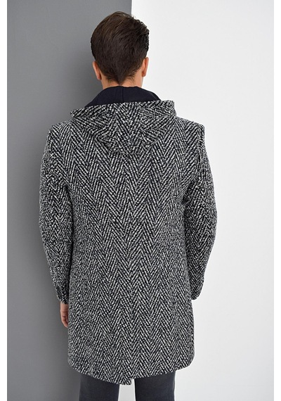 Plt9371 Dewberry Erkek Palto-desenli Lacivert Desenli Lacivert