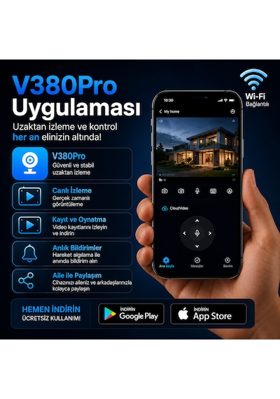 4g Sım Kartlı 4k 3 Lensli Solar Ptz Güvenlik Kamerası V380 Pro 360 Yapay Zeka İnsan Algılama Renkli Gece Görüşü Dış Mekan Kamera
