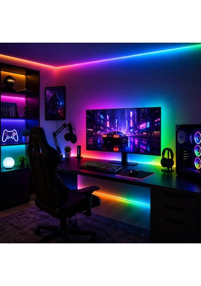 Cata Ct-4566 Rgb Şerit Led Seti Usb Kumandalı Renk Değiştiren Dekoratif Tv Gaming Led Aydınlatma Beyaz