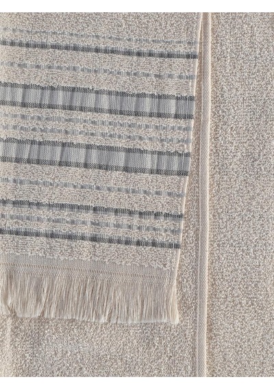Retro %100 Pamuk 2 Li Havlu Takımı - 50x90, 70x140 Gri