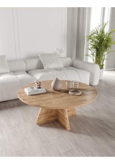 Mush 90cm Orta Sehpa Safir Meşe Desenli - Tamamı Mdf
