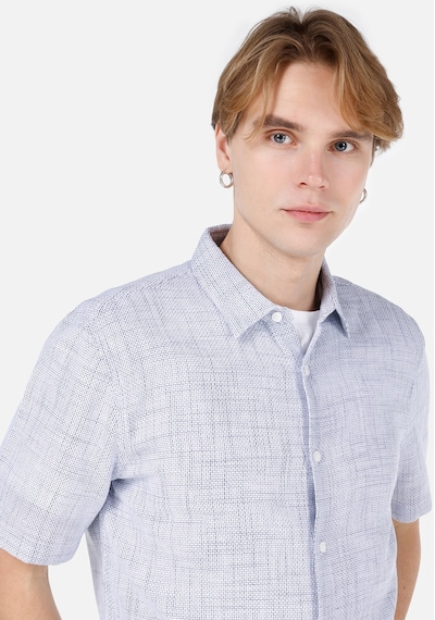 Colin's Colins Normal Kesim Shirt Yaka Cepsiz Mavi Erkek Kısa Kol Gömlek Cl1067835 Cl1067835 Q1.v1 Ble Mavi