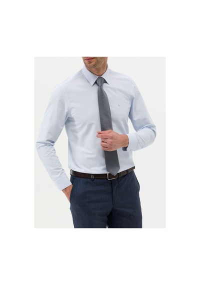 Pierre Cardin Slim Fit Uzun Kollu Basic Erkek Gömlek gri