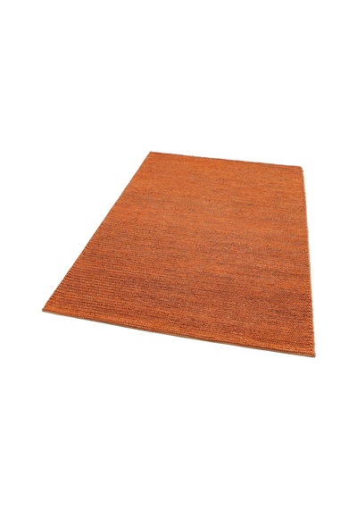 Fine Choti Rust Terra Flatweave El Dokuma Naturel Jüt Hasır Halı