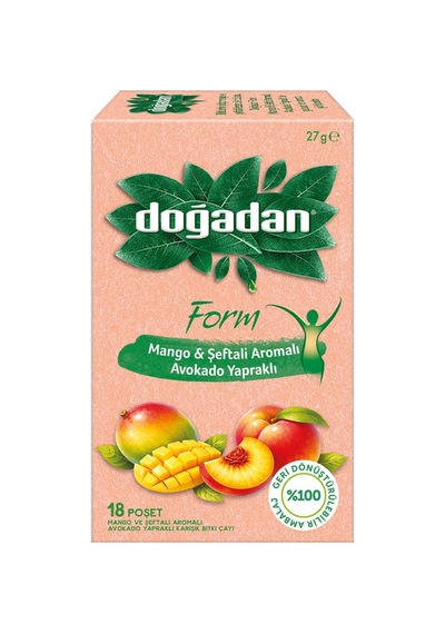 Doğadan Form Mango Şeftali Aromalı Avokado Yaprağı 18'li 27 G - 8 Adet Tarı