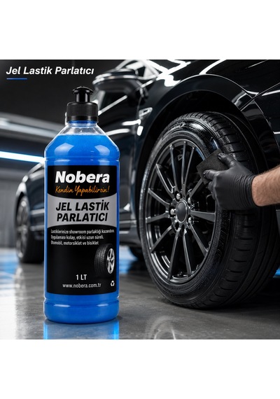 Nobera Jel Lastik Parlatıcı 1 Lt Profesyonel Lastik Parlatma Ve Koruma Spreyi Uzun Süre Kalıcı Parlaklık