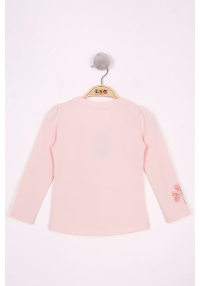 Toontoy Kids Toontoy Kız Çocuk Yonca Nakışlı Sweatshirt Pudra