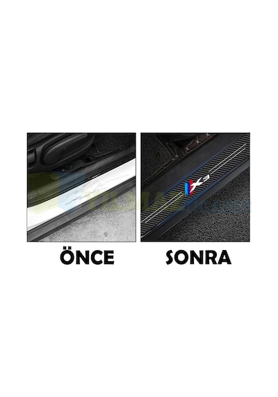 Bmw M Logo X3 Arma Karbon Kapı Eşiği Koruma Oto Sticker 4 Parça
