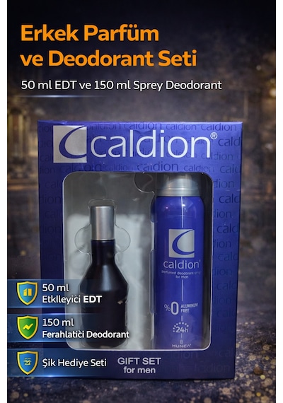 Erkek Parfüm Ve Deodorant Seti 50 Ml Edt + 150 Ml Sprey Deodorant Kalıcı Ferah Koku Hediye Seti