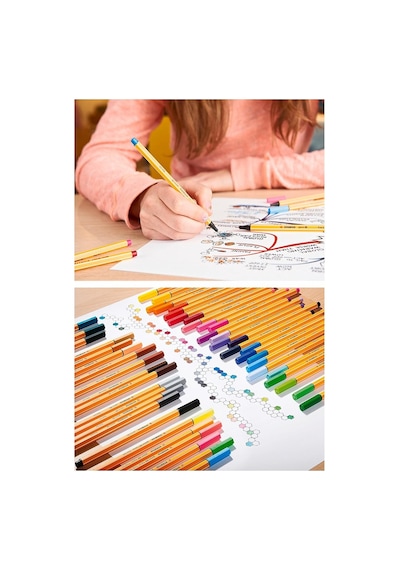 8 Renk Fineliner Kalem 1 Paket Stabilo Point 88 8 Li Pastel Renkler İnce Keçe Uçlu Kalem 0.4mm Su Bazlı Mürekkep
