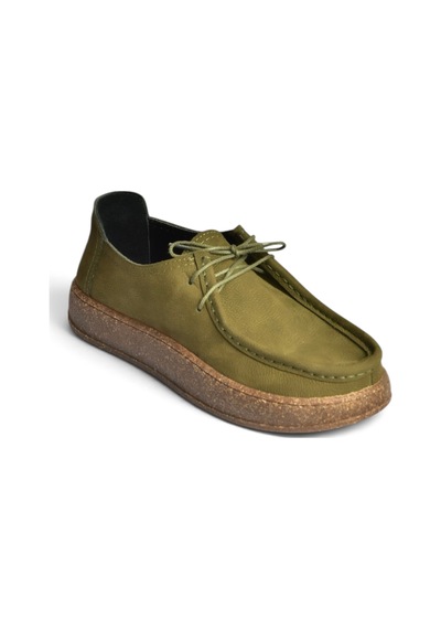 Fox Shoes V944092701 Haki Hakiki Deri Nubuk Günlük Ayakkabı