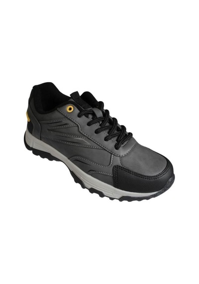 Kinetix Erkek Siyah Gri Cilt Trekıng Termo Taban Soğuya Dayanıklı Outdoor Ayakkabı 001