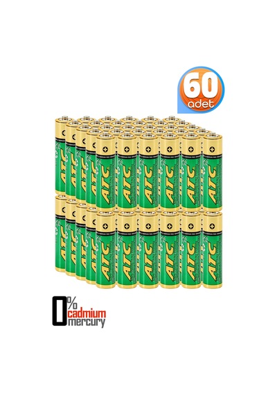 Atc 60lı Aaa Heavy Duty R03 İnce Kalem Pil Kumanda Pili Çinko Karbon Pil Zn-c 1.5v