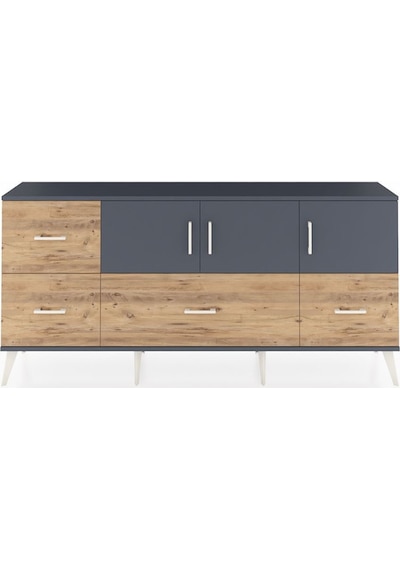 Arges Konsol 4 Raflı 4 Çekmeceli 3 Kapaklı 176x30x83 Antrasit-antrasit/çam Antrasit/çam Arges Konsol 4 Raflı 4 Çekmeceli 3 Kapaklı 176x30x83 Antrasit-antrasit/çam Antrasit/çam