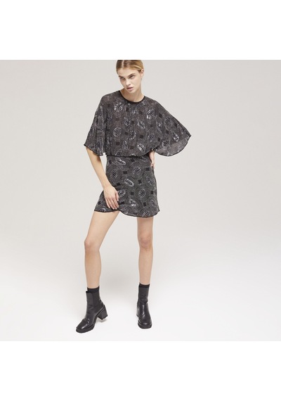 The Kooples Kadın Desenli Siyah Elbise