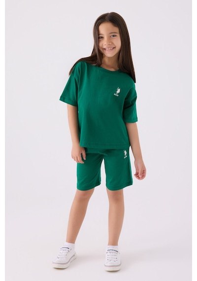 U.S. Polo Assn. U.s. Polo Assn Kız Çocuk Yeşil Bermuda Takım Us1848-c-v10 Yeşil