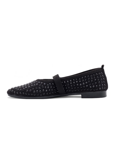 Shoes Taşlı Tokalı Kadın Babet Siyah