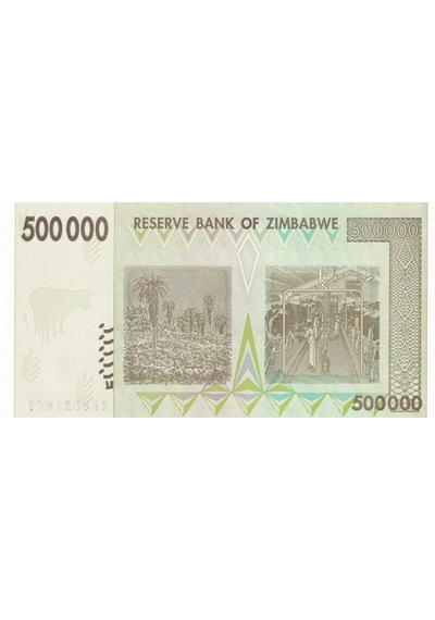Zimbabve, 500.000 Dolar 2008 P 76 Çil Eski Yabancı Kağıt Para