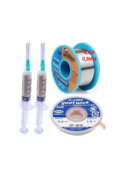 Flux Lehim Toplama,lehim Emme Tel 3,0mm Ve Lehim Teli 40gr 03mm 4