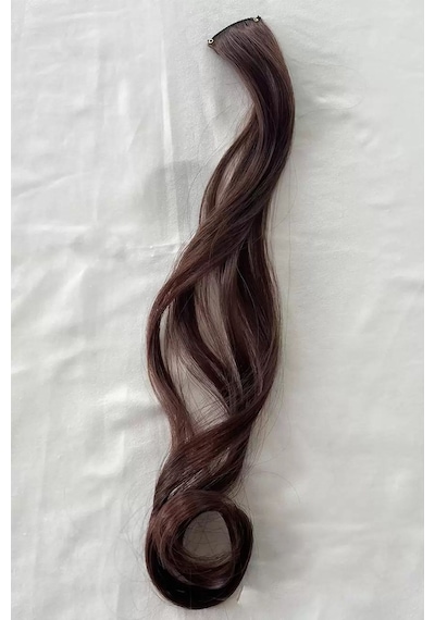 Caş Dekorasyon Yan Çıt Çıt Postiş / Kahverengi Dalgalı / 50cm- 2 Adet