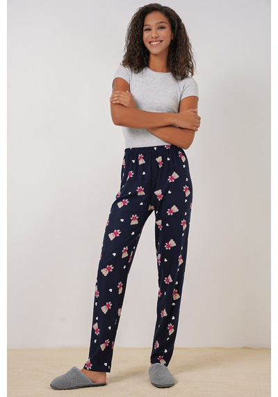 Bigdart 4323 Desenli Kadın Pijama Altı - Lacivert