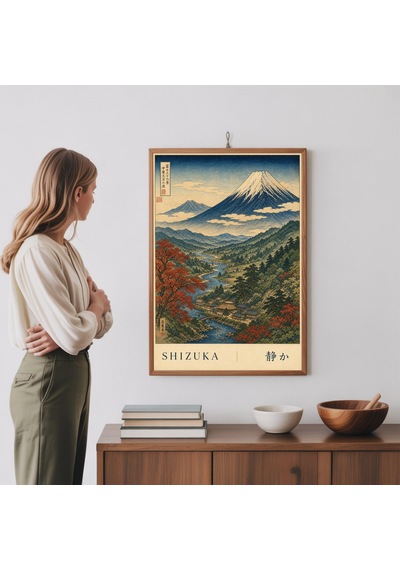 Japon Manzara Sanatı Baskısı Hokusai Ukiyo-e Posteri Fuji Dağı Vintage Ahşap Baskı Duvar Dekoru