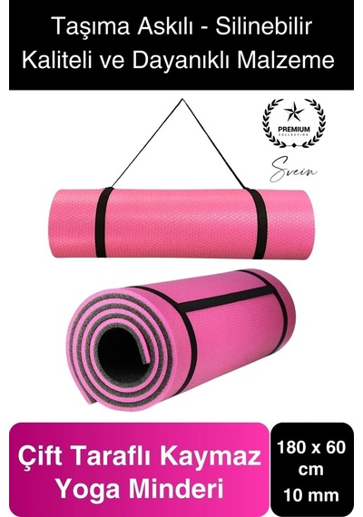 Premium 180 Cm Çift Taraflı Kaymaz Yoga Meditasyon Minderi Taşıma Askılı Rahat Su Geçirmez Mat Diğer Çok Renkli