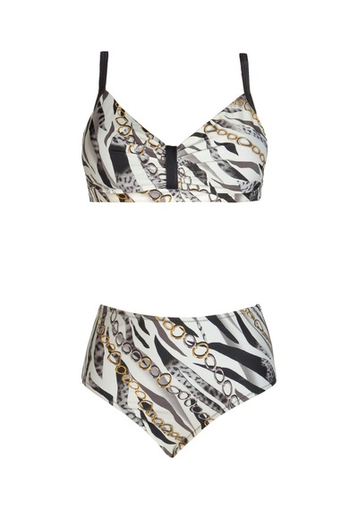 Endeep Kadın Siyah Beyaz Desenli Yüksek Bel Destekli Bikini Takımı Beyaz-siyah Beyaz - Siyah Endeep Kadın Siyah Beyaz Desenli Yüksek Bel Destekli Bikini Takımı Beyaz-siyah Beyaz - Siyah