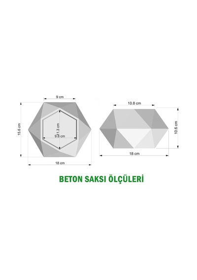 Yapay Çiçek Deposu Handmade Beton Saksı 10.6 Cm Model-11 Taş Rengi