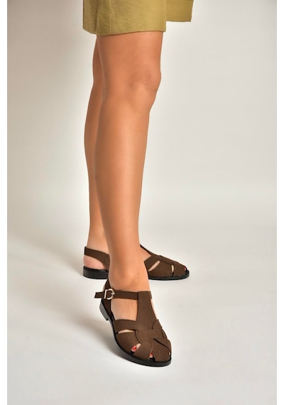 Fox Shoes Y250303002 Kahverengi Süet Kadın Sandalet Kahverengi Fox Shoes Y250303002 Kahverengi Süet Kadın Sandalet Kahverengi