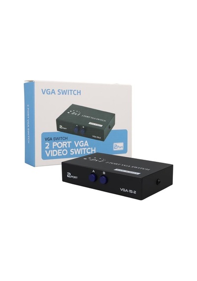 Pm-4263 2 Port Giriş 1 Çıkış Manuel Vga Splitter Toplayıcı Switch 2 Pc 1 Ekran Beyaz - Çok Renkli