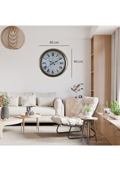 Büro Ev Ofis Hediyesi İçin 40cm Eskitme Retro Metal Duvar Saati Diğer
