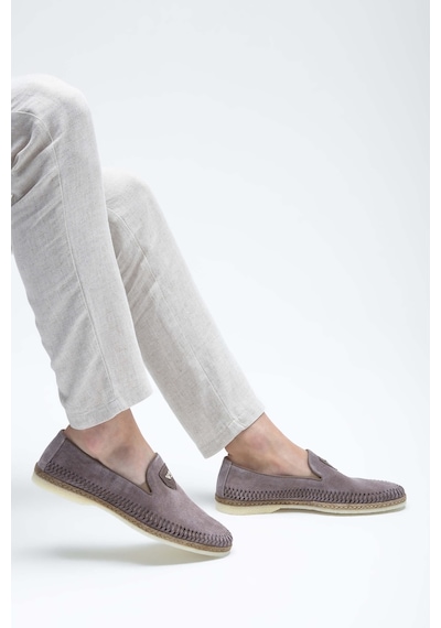 Giampiero Nicola Erkek Hakiki Deri Metalik Loafer Ayakkabı 664 L40269a Erk Ayk Y23 Stone Taş