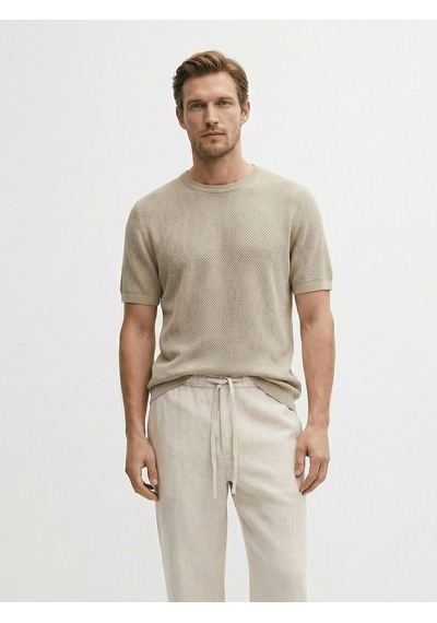 Xint Naturel Keten Karışımlı Oversize Kazak 801895 Bej