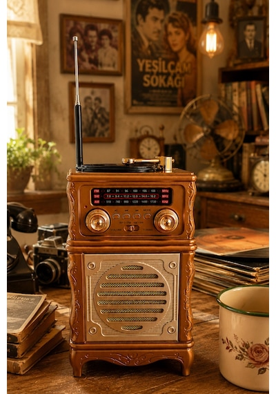 Feexot Fx-2502b Retro Nostaljik Radyo - Bluetooth Hoparlör, Usb, Tf Kart, Aux Girişli Şarjlı Radyo