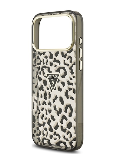 Apple Uyumlu iPhone 17 Pro Max Kılıf Guess Lisanslı M-safeli Üçgen Logolu Simli Leopar Desenli Kapak Siyah Siyah Apple Uyumlu iPhone 17 Pro Max Kılıf Guess Lisanslı M-safeli Üçgen Logolu Simli Leopar Desenli Kapak Siyah Siyah