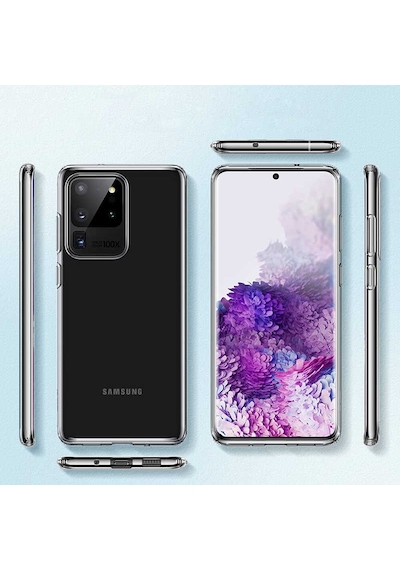 Samsung Galaxy Uyumlu S20 Ultra Kılıf Lüx Şeffaf Silikon Kılıf