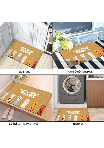 Tasarımlı Dekoratif Kapı Önü Paspas, Dış Mekan/ev İçi/banyo/mutfak/yatak Odası/giriş Paspasları Wipe Your P Diğer
