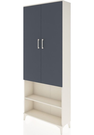 Arges Dolap 3 Raflı 2 Kapaklı Tek Askılı 88x30x221 Aytaşı-antrasit Aytası
