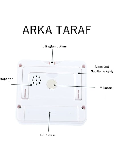 Js-303 Alarmlı Dijital Öğrenci Sınav Kronometresi 24 Saat Geri Sayım Cihazı Saat - Alarm / Kronometre Beyaz