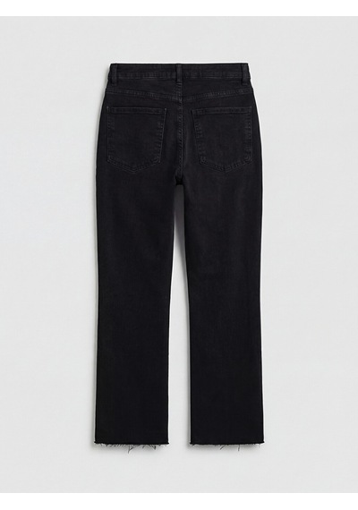 Lcw Jeans Siyah Yüksek Bel Crop Flare Kadın Jean Pantolon