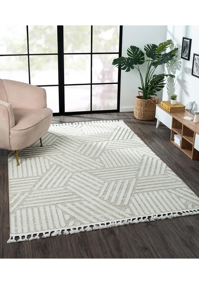 Loop Lp006a Bej Halı Dekoratif Sisal Bukle Tozsuz Antialerjik Modern Salon Halısı Yatak Odası Halısı-111 Bej
