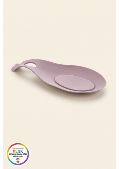 Tezgahı Kirletmeyen Silikon Kaşıklık Askı Delikli Pratik Kepçe Ve Spatula Tutucu 25 Cm