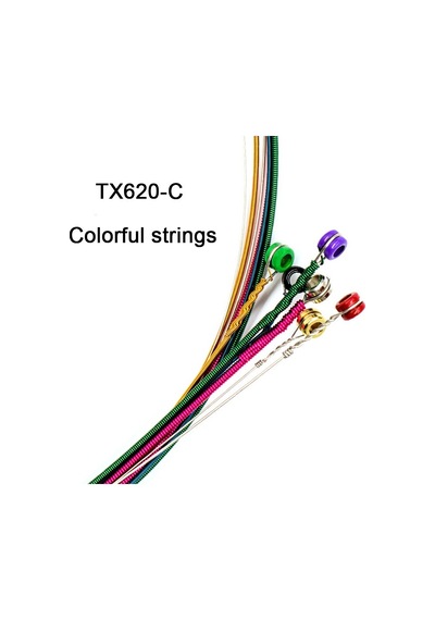 Orphee Tx620-C Renkli 10-47 Akustik Gitar Tel Seti-Pena