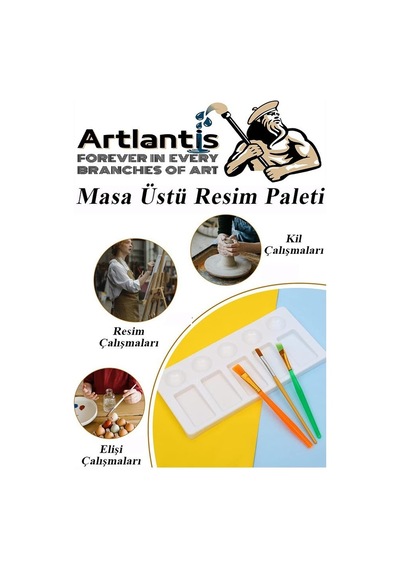 Artlantis Masa Üstü 10 Hazneli Boya Paleti 11 x 19 CM