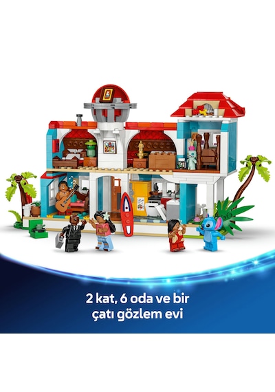 LEGO® ǀ Disney Lilo ve Stiç Plaj Evi 43268 - 9 Yaş ve Üzeri Prenses Seven Çocuklar için Yaratıcı Oyuncak Yapım Seti (834 Parça)