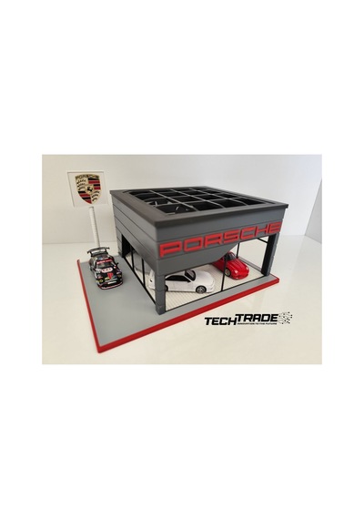 Porsche Diecast Showroom Garaj Diorama 1:64 Ölçek
